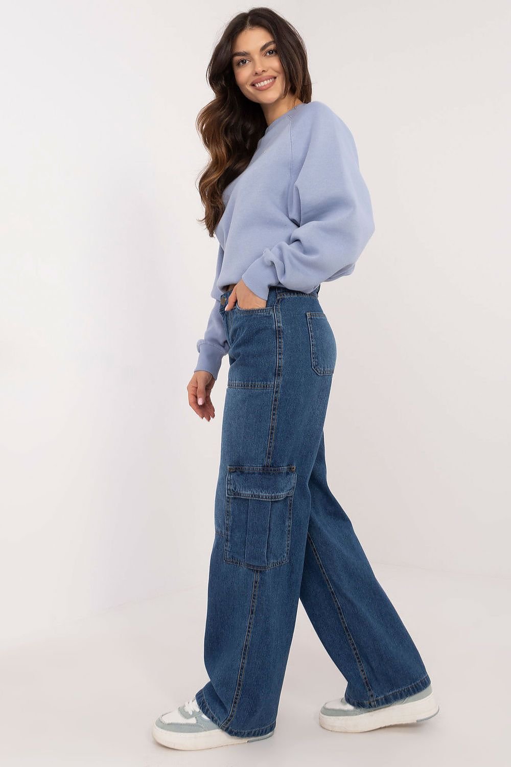 Sublevel blue denim cargo Jeans